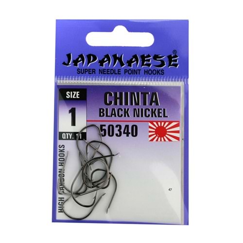 JAPANESE CHINTA 50340 Serisi Olta İğnesi BLACK NICKEL