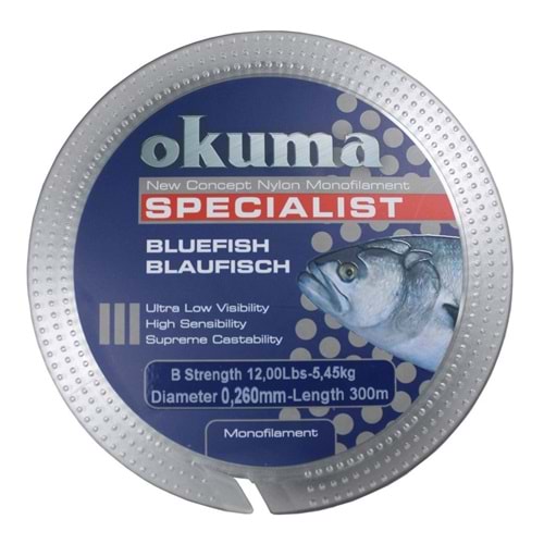 Okuma Bluefish 300 mt Clear Misina
