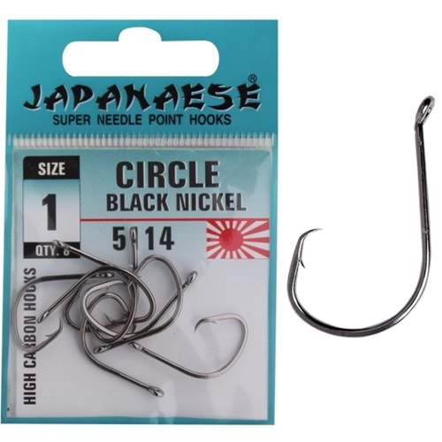 JAPANESE CIRCLE 5114 Serisi Olta İğnesi BLACK NICKEL